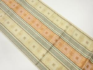 縞に抽象模様織出し袋帯